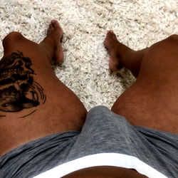 OnlyFans Model André: Brazilian Muscleman in Grey Underwear and Tattoo