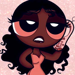 Anime-Style Character with Afro