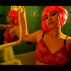 Model in Pink Lingerie