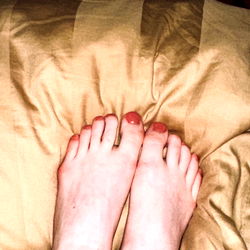 Ariel, a model from Norway showcasing her feet on social media