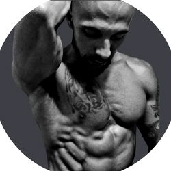 Fit Man in Black and White Photograph