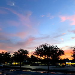 Vivid Sunset Over a Parking Lot