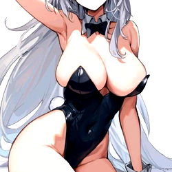 Stylish Anime-Inspired Model in Erotic Bunny Costume