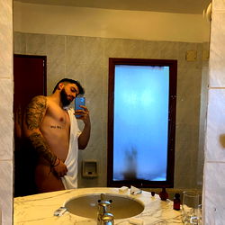 OnlyFans Model Abraham Cubat in Bathroom Mirror