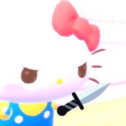 Cute Hello Kitty Doll with a Knife