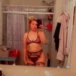 Model Alexia Love in Bathroom Mirror