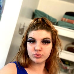 A Model in a Blue Dress