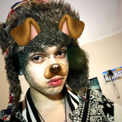 OnlyFans Model Ghostyy Dons Glittery Dog Mask and Fur-Lined Coat, Sharing a Playful Side on Instagram