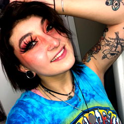 PeachScones - Stylish Emo Girl with Tattoos and Colorful Hair