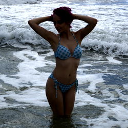 Beauty in a Bikini by the Ocean