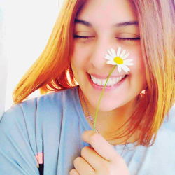 Radiant Smile with Flower