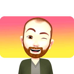 Humorous Sticker of a Man with Mustache and Beard