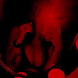 Model in Stylized Photo with Red Blur