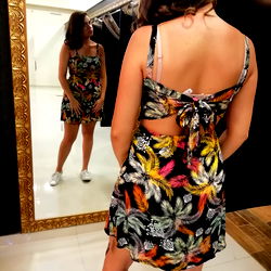 Aitana's Stylish Tropical Print Outfit in OnlyFans Store