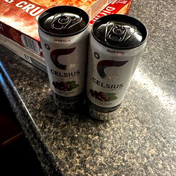 Cold beverages in a kitchen setting