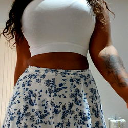 OnlyFans Model in Floral Skirt
