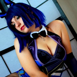 Ankris.sama: Anime-Inspired Cosplay Model in Bunny Ears and Bikini