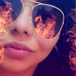 Flame-Kissed Sunglasses Selfie