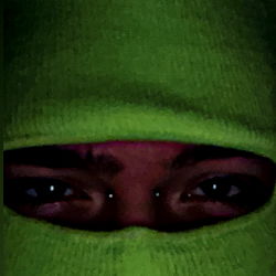 Social Media Influencer's Green Masked Avatar