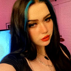 A young woman in a vibrant room