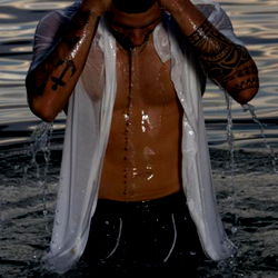 Emotional Surfer in the Ocean