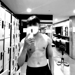 Person in Gym Taking Selfie