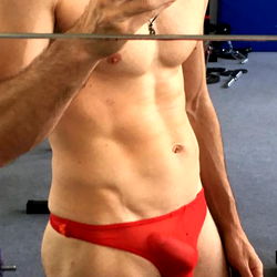 Fitness Model in Red Swimsuit