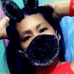 Model in Mask and Lingerie