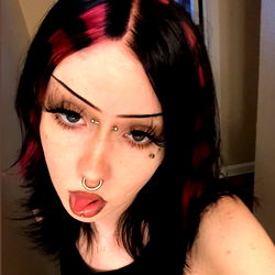 Emo Gothic Teenage Girl with Pink Hair