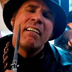 Model Displaying Knife and Gangsta Style