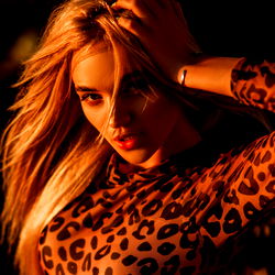 Annet, Onlyfans model in cheetah print top,