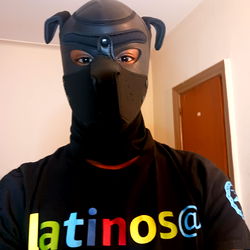 Animal Face Mask with a Vibrant Rainbow Logo and Colorful Text