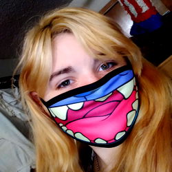 Awkward Smile with a Mask