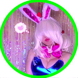 Futuristic Easter Bunny with Neon Bunny Ears and Rabbit Hood