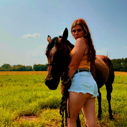 Rural Model Kay in a Field