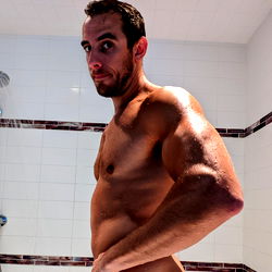 Fit Athletic Model Posing for Onlyfans