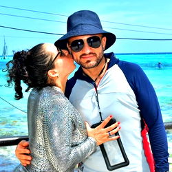 Two people sharing a moment by the sea, Veracruz