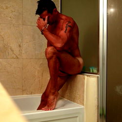 Adult Model Andrew in Atlanta Bathroom