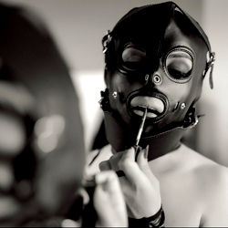 Futuristic Model with Face Mask and Makeup