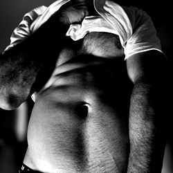 Fit Model Showcasing Abs