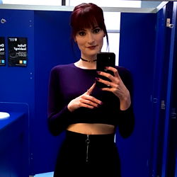 Fashionable Woman in Bathroom