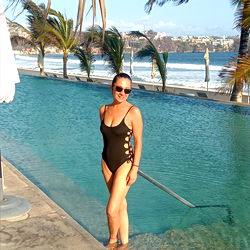 Adriana Zambrano at the poolside