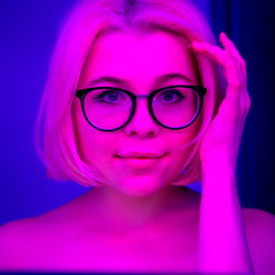 Stylized Selfie with a Purple Light Effect by Anya Macloud, age 32