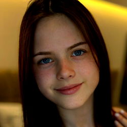 Valeria, 18-year old woman with blue eyes and a confident smile, poses for OnlyFans.