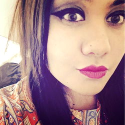 Stylish Woman with Red Lipstick