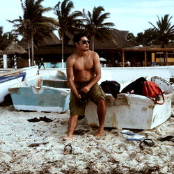 Sexy Model Striking a Pose on the Beach