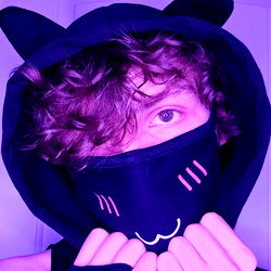 Cute Kitten Mask with Hooded Jacket on Onlyfans Model