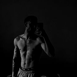 Black and White Fitness Model Radul's Stylish Workout Photo