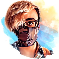 A Stylized Illustration of a Young Adult Male with An Unconventional Appearance, Possibly Representing the Idea of Addictions or an 'Addict' Subculture.