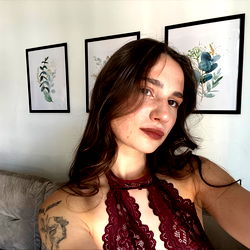 Bella Rain in a Black Lace Dress, California